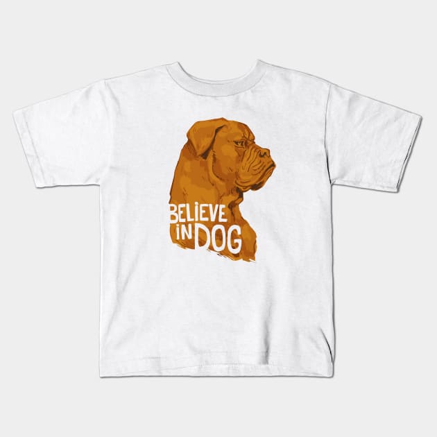 Believe in Dog Kids T-Shirt by Marianne Martin